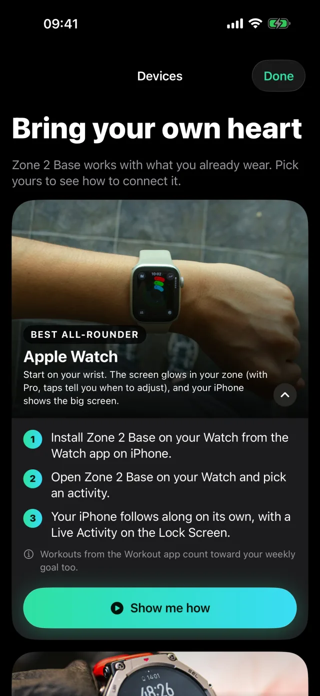 Devices guide for Apple Watch, Garmin and chest straps